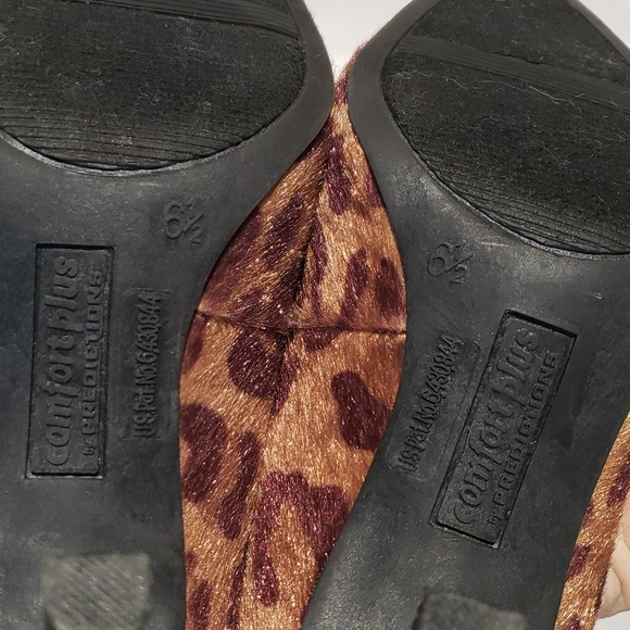 Comfort plus jaguar print pumps size 6.5  3" heel. Brown and tan. - Picture 5 of 7